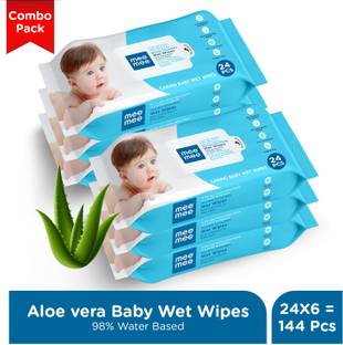 MeeMee Soft Cleansing Baby Wet with Aloe vera - Pack of 6