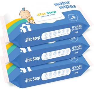 1st Step 99% Pure Water Wipes With Lid, Made With Organic 100% Biodegradable Fabric