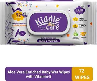 Kiddle Care Extra Gentle & Soft Baby Wipes with Lid | Aloe-Vera and Vitamin E (Pack of 1)
