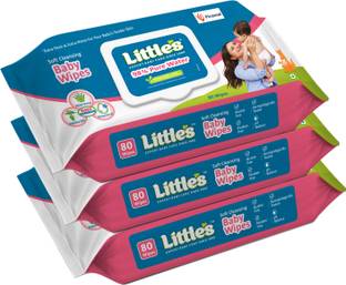 Little's Soft Cleansing Baby Wipes with Aloe Vera, Jojoba Oil and Vitamin E, Lid Pack