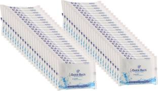 QUICK BATH Bed Bath Wet Wipes for Adults and Patients, Pack of 48(10 Wipes/Pack)