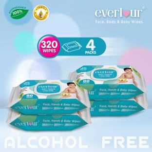 KIDS LIFE EVERLOUR BABY WET WIPES WITH ALOE VERA (160 Wipes)