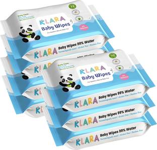 Klara 99%Pure Water Baby Wipes with Aloe Vera,Rash-Free(72 Wipes Each Pack,Pack of 7)