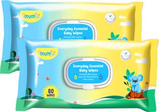 Mumta Soft Cleansing Baby Wipes with Aloe Vera & Vitamin E - 80 Counts/Pack (Set of 2)