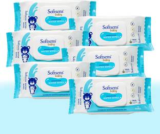 Softsens 99.9% Pure Water Wipes | Pure Aloe Vera Extract Wipes For Babies (Pack of 6)