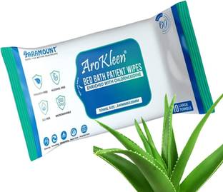 ARO KLEEN Bed Bath Patient Wet Wipes Large Towels, Aloe Vera and Glycerine (Pack of 1)