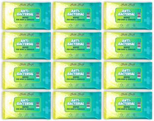 Silk Soft Antibacterial wipes 10 pulls PACK OF 12