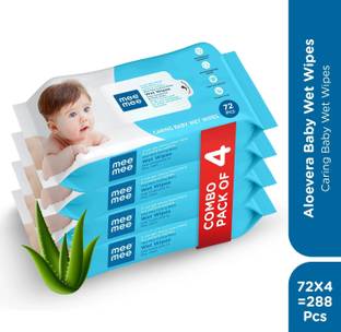 MeeMee Soft Cleansing Baby Wet with Aloe vera - Pack of 4