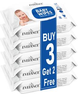 EVELANCE Soft Cleansing Baby Wipes with Aloe Vera, Almond Oil and Vitamin E