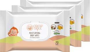 Coco Soul Moisturising Baby Wipes for Soothing & Gentle Skin- Makers of Parachute Advansed