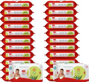 LuvLap Paraben Free wipes for baby with Aloe Vera, with Lid (Pack of 24)