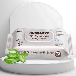 Hushabye Premium Soft Baby Wipes with Aloe Vera,Rash-Free(72 Wipes Each Pack,Pack of 1)