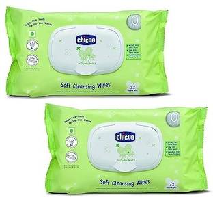 Chicco Fliptop Wipes (Pack of 2, 72 Count per Pack)