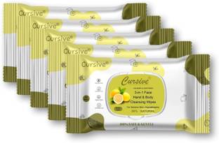 Cursive Unisex Extra Cool Cleaning, Sanitizing Wet Wipes ,Makeup Remover Facial Tissues