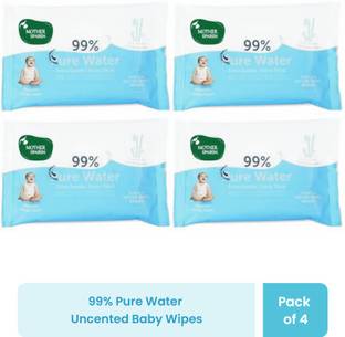 Mother Sparsh 99% Pure Water Based Baby Wipes (Unscented) - Super Thick Fabric , 10 Wipes Each ,Pack of 4 (Super Saver Pack)