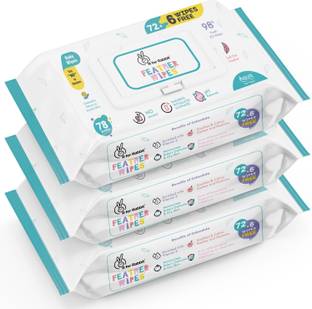 R for Rabbit Feather Aqua Baby Wipes En-riched with Vitamin E (Pack of 78 x 3)