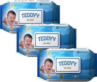 TEDDYY Baby Soft Wet Wipe with Lid | Pack of 3 | With Aloe Vera and Vitamin E