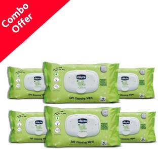 Chicco liptop Wipes (72 Count in Each) - Pack of 6