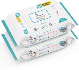 R for Rabbit Feather Aqua Baby Wipes Enriched with Vitamin E (Pack of 78 x 2)