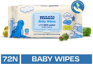 MAATE Baby Wipes (Pack of 1, 72 Wipes), Soothing & Hypoallergenic