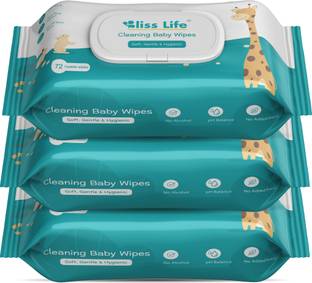 BLISS LIFE Baby Wipes With Aloe Vera, Vitamin E and Dermatologically Safe With Lid Pck.
