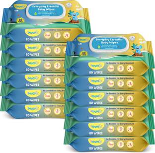 Mumta Soft Cleansing Baby Wipes with Aloe Vera & Vitamin E 80 Counts/Pack (Set of 12)