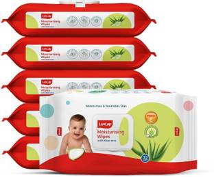 LuvLap Baby Moisturising Wipes with Aloe Vera,72 Wipes/pack, with lid, Pack of 6 Combo