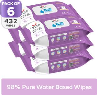 MYLO Baby Gentle Wipes with Coconut & Neem, Thick & Soft, Anti-bacterial, With Lid