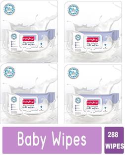 babyhug Daily Moisturising Milk Wipes - 72 Pieces (PACK OF 4)