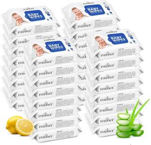 EVELANCE Caring Baby Wet Wipes with lid & Aloe Vera Extract | 72 Pieces | Pack Of 32