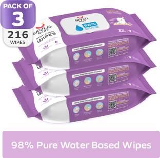 MYLO Baby Gentle Wipes with Coconut & Neem, Thick & Soft, Anti-bacterial, With Lid