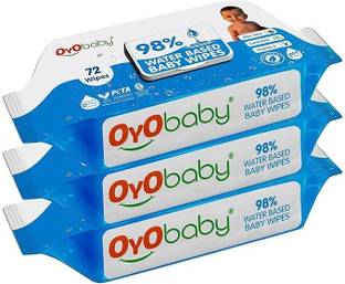 Oyo Baby Water-based wipes—98% water | cleans & nourishes | Lid prevents leak