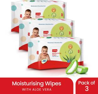 LuvLap Paraben Free wipes for baby with Aloe Vera, Fragrance Free, 72 wipes/pack