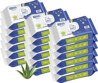 BabiFy Extra Soft Premium Baby Wipes With Aloe Vera | Rush & Paraben-Free (Pack of 24)