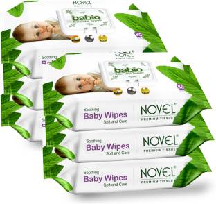 NOVEL Baby Wipes 80 Sheets pack of 6/with Lid