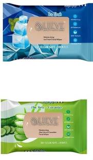 lieve Refreshing Wet Wipes 2 Fragrances (Aloe Vera & Cucumber,Ice Fresh)(100 Tissues)
