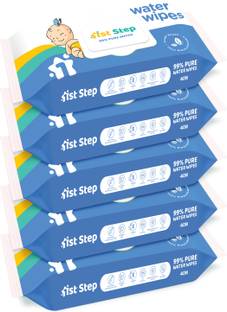 1st Step 99% Pure Water Wipes With Lid, Made With Organic 100% Biodegradable Fabric