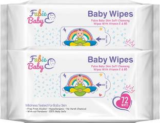 Fabie Baby SkinSoft Baby Wipes 144 Wipes (Pack of 2)