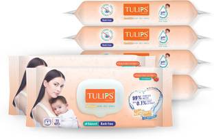 Tulips Baby Wet wipes with LID Pack Peach Fruit Extract (432 Wipes)