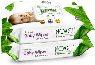 NOVEL Baby Wipes 80 Sheets pack of 2/with Lid