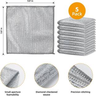 DN BROTHERS Multifunctional Wire Dishcloth, Steel Wire Dish Towel,Dishwashing Scrub Pad DN44 Stainless Steel Scrub