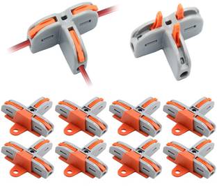 Appster Wire Connectors T-Shape 3 Way Conductor Quick Cable Splitter Electrical Push-in Terminal Block Compact Cable Connector Universal Wiring for AWG 28-12 Cables Wire Connector