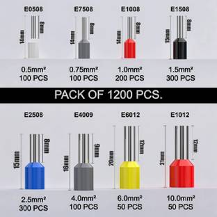 Leyden 1200 Pcs 0.5-10mm² Assorted Ferrule Connector End Terminal For Panel Wiring Ferrule Wire Connector