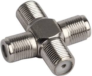 Sage RG6, Rg59 Coax Cable Connector T Type 4 Way Splitter Dish Cable TV Connects DISH Jointer Wire Connector