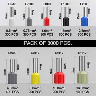 Leyden 3000 Pcs 0.5-16mm² Assorted Ferrule Connector End Terminal For Panel Wiring Ferrule Wire Connector