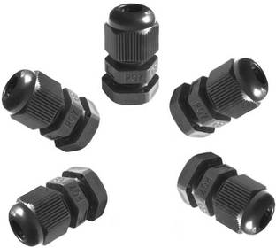 ERHIndia 5 Pcs IP68 PG7 Wire Cable CE Black Waterproof Nylon Plastic Waterproof Nylon Plastic Cable Gland Wire Connector