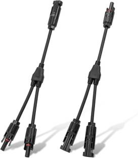 ABONIX Solar Panel MC4 T Branch 2 to 1 Parallel Cable Y Branch Parallel PV Adapter - (M/FF+F/MM) Wire Connector