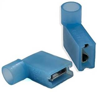 GLOBOMOTIVE Nylon 16-14 AWG Flag Type Spade Insulated Female Quick Disconnects Electrical Crimp Terminal - Push On Insulated Terminal Wire Connector