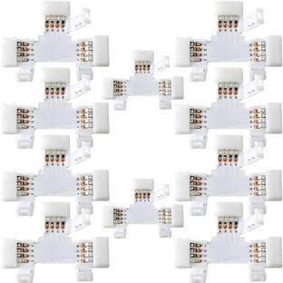Snoogg T Shape 4-Pin 8 mm RGB LED Light Strip Corner Connectors LED Light Strip Connectors Wire Connector
