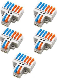 Onneybrothers 5 Pcs/ 2 in 6 out Locking Push-in Wire Connector Wires Size 0.08-4.0sqmm , Universal Connector Terminal Block Connectors, Lever Wire Connectors, Wire Connector